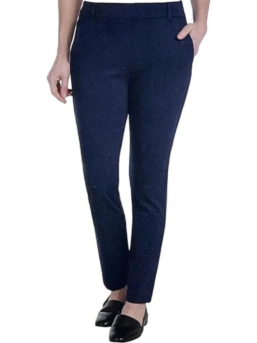 NWT Dalia Women's XXL Mid Rise Narrow Leg Pants Navy Tummy Control G2097